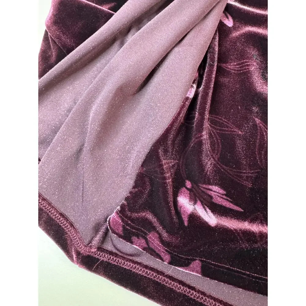 Velvet Burnout Purple Flower Layered Cami Cardigan Women’s XL Y2K 90s Vibes - Picture 8 of 9